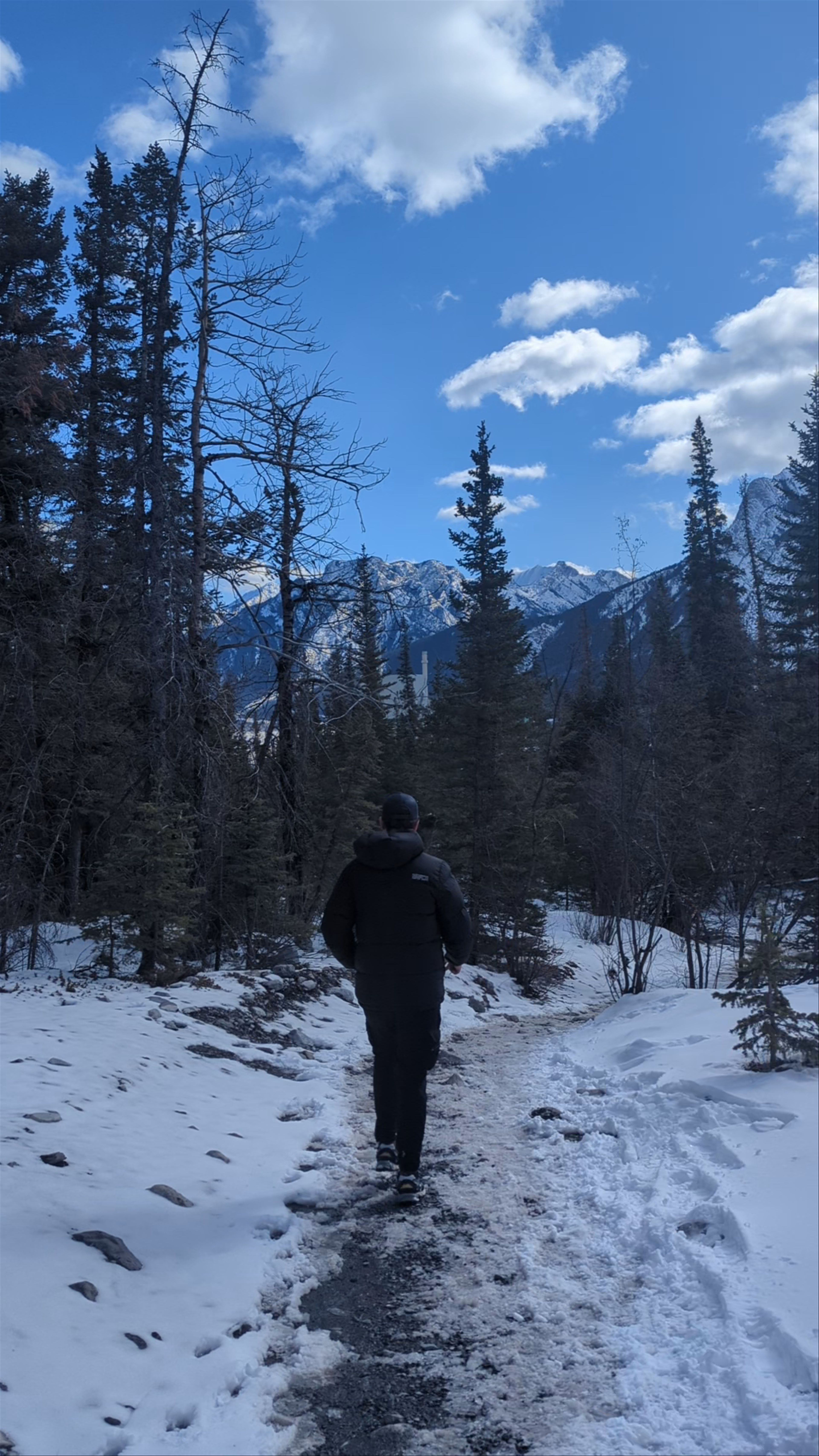 Winter Hike on Grotto Canyon Trail, Canadian Rockies