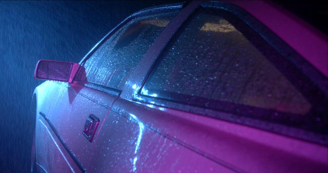 Close up of a Nissan 300ZX outside in the rain