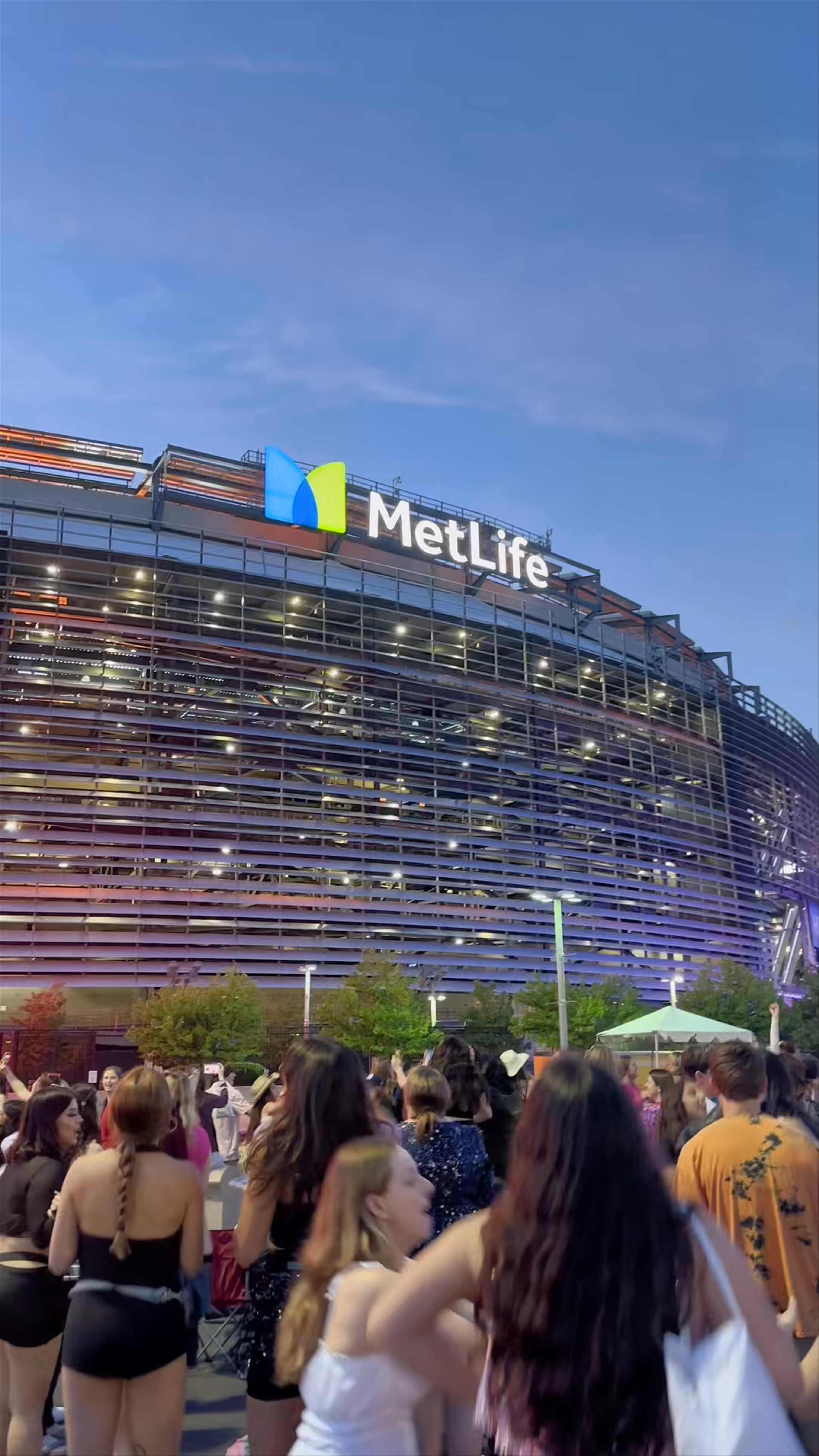 MetLife Stadium Excitement: Vibrant Crowd Outside East Rutherford's Iconic Venue