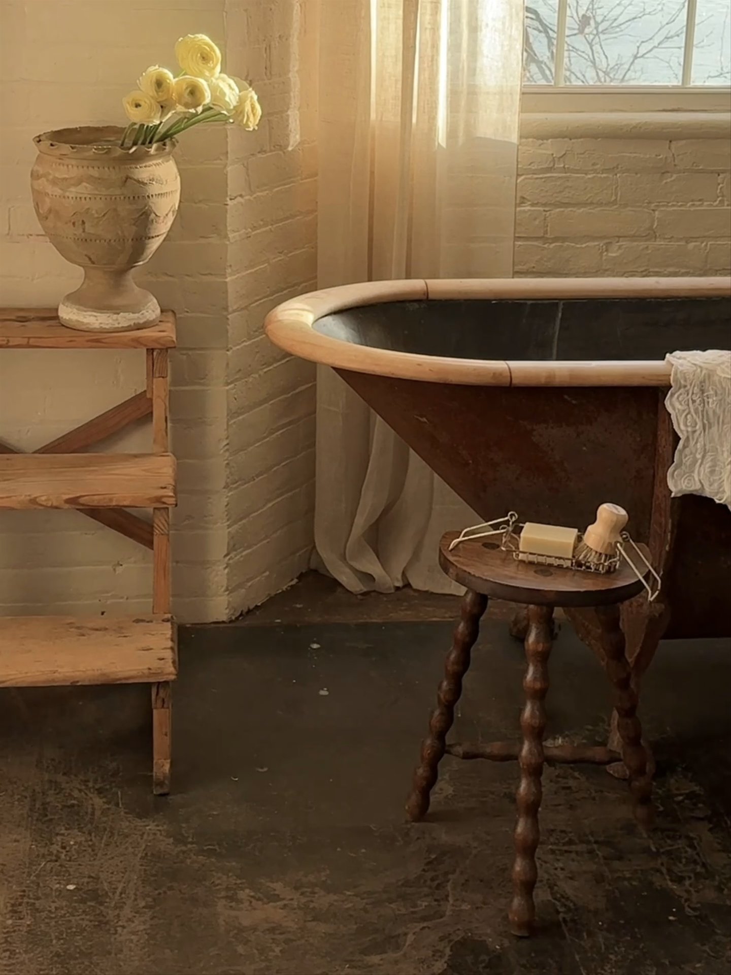 French Demi Lune Stool