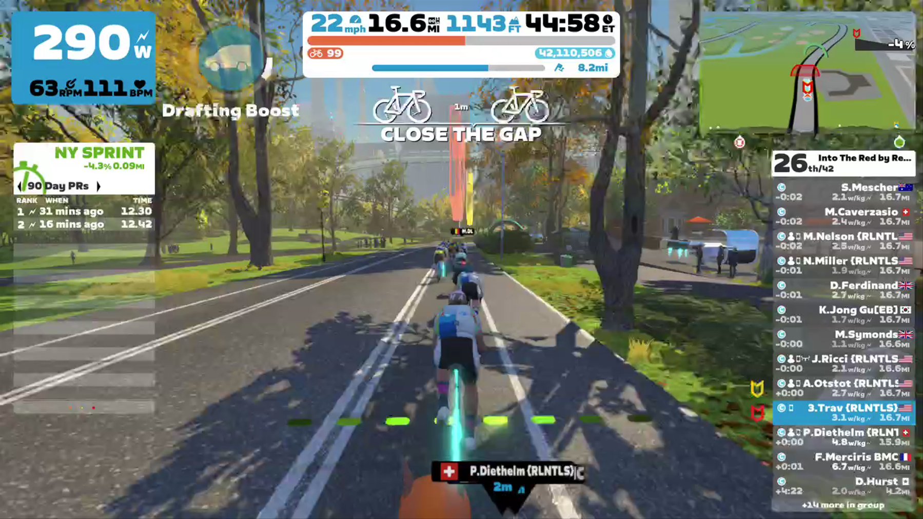 Zwift - Group Ride: Into The Red by Relentless (C) on Park Perimeter Loop in New York