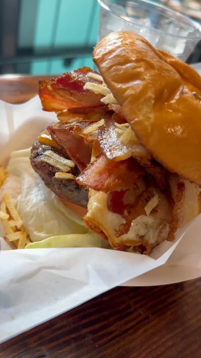 Sabor - Brazilian burger, shrimp and steak skewer platter and pan de queijo - Brazilian Near Me - New Hope, Pennsylvania