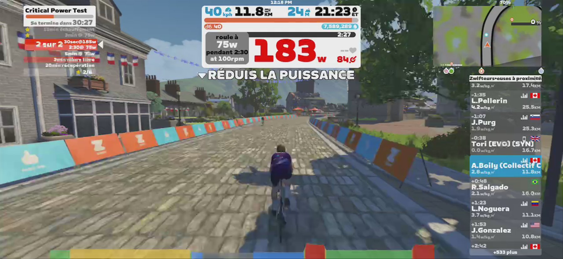 Zwift - Critical Power Test in France