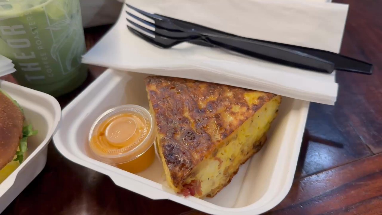 Theory Coffee Roasters - Brioche breakfast sandwich Bacon quiche  Oh christmas tree - Coffee & Tea Near Me - Redding, California