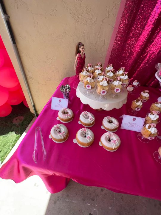 JM Jumpers - A closer look at our back drop with Barbie sign - Party Equipment Rentals Near Me - San Diego, California