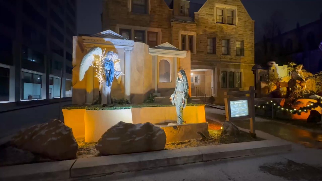 St. Joseph Cathedral - Tuesday, 12.30.25; Historic life-size Nativity display at St. Joseph Cathedral - 212 E Broad St Columbus, OH 43215 - Churches Near Me - Columbus, Ohio
