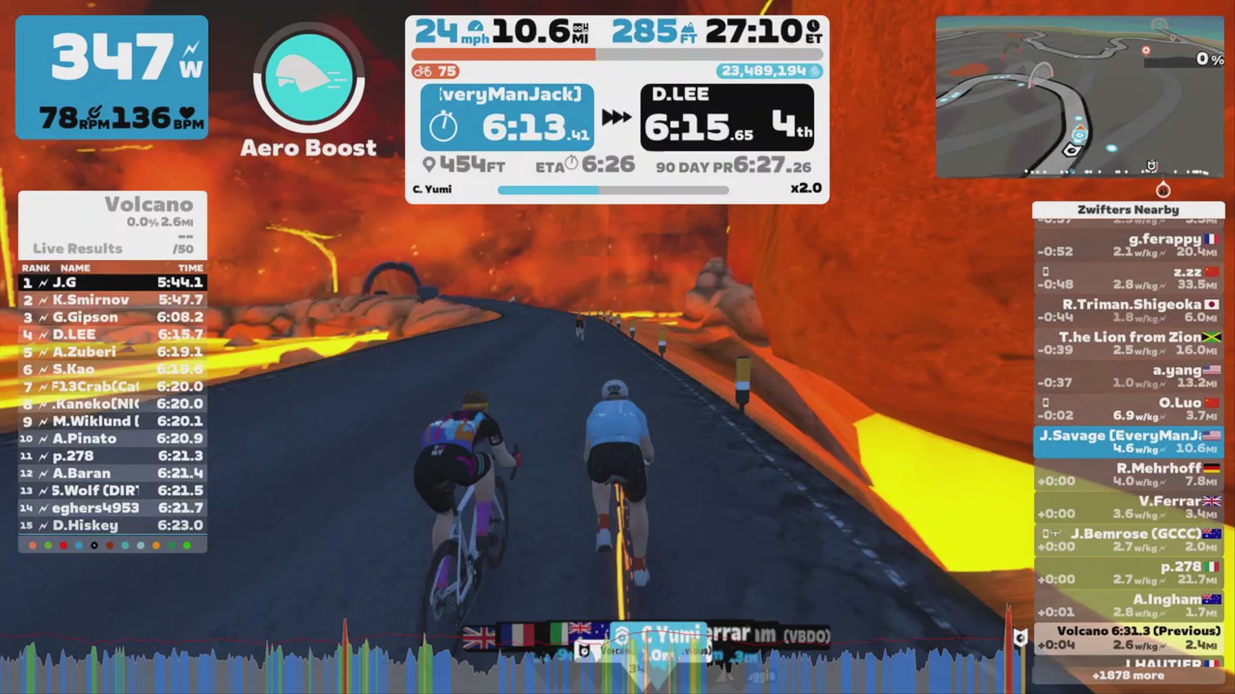 Zwift - Pacer Group Ride: Volcano Circuit in Watopia with Yumi