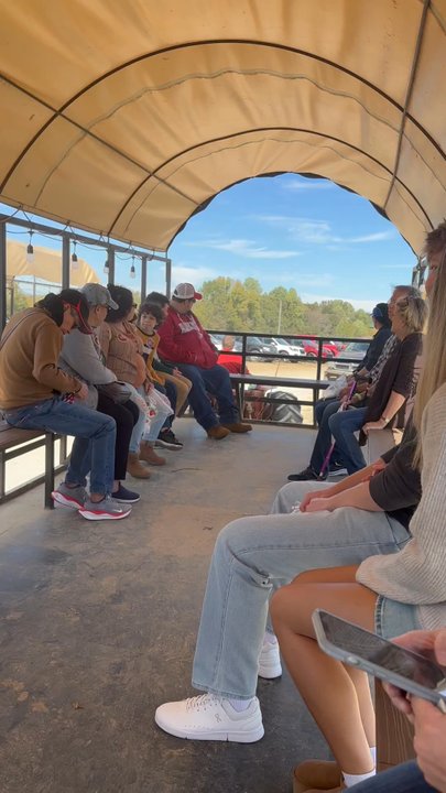 Scott's Orchard - Wagon train taking us to the orchard - Fruits & Veggies Near Me - Hazel Green, Alabama