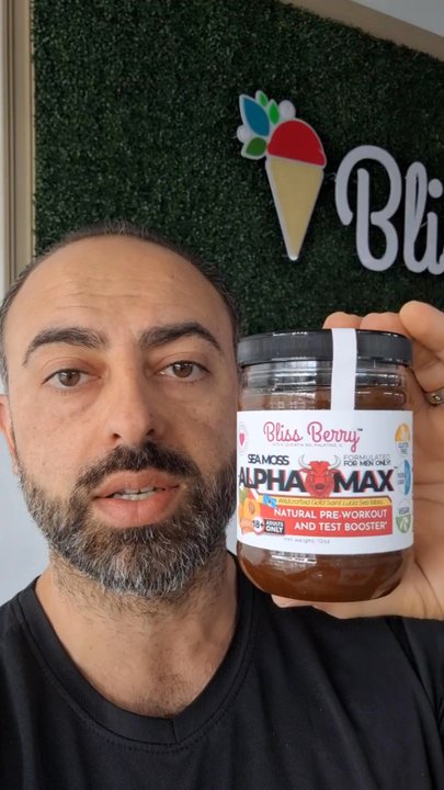 Bliss Berry - Men Alpha Max Natural Test booster Apricot amazing taste and wildly popular Sea Moss For Men for Pre Workout and focus and blood flow. - Ice Cream & Frozen Yogurt Near Me - Palatine, Illinois