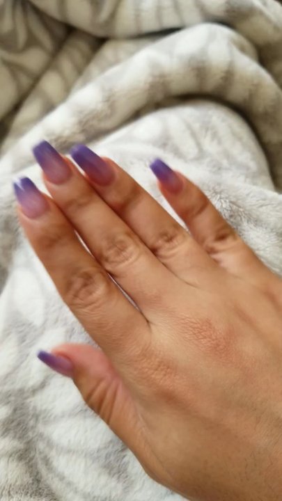 Organic Nails and Spa - Glitter pink to periwinkle ombre dip powder nails on my real nails - Nail Salons Near Me - Turlock, California