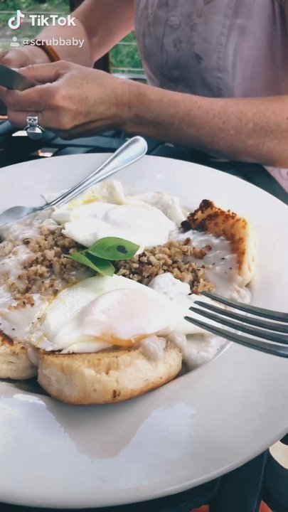 Butterfields Cafe - Sunday brunch chicken sausage gravy and biscuits. - Cafes Near Me - Deposit, New York