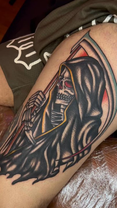 La Rosa Tattoo - Grim reaper cover up - Tattoo Near Me - San Francisco, California