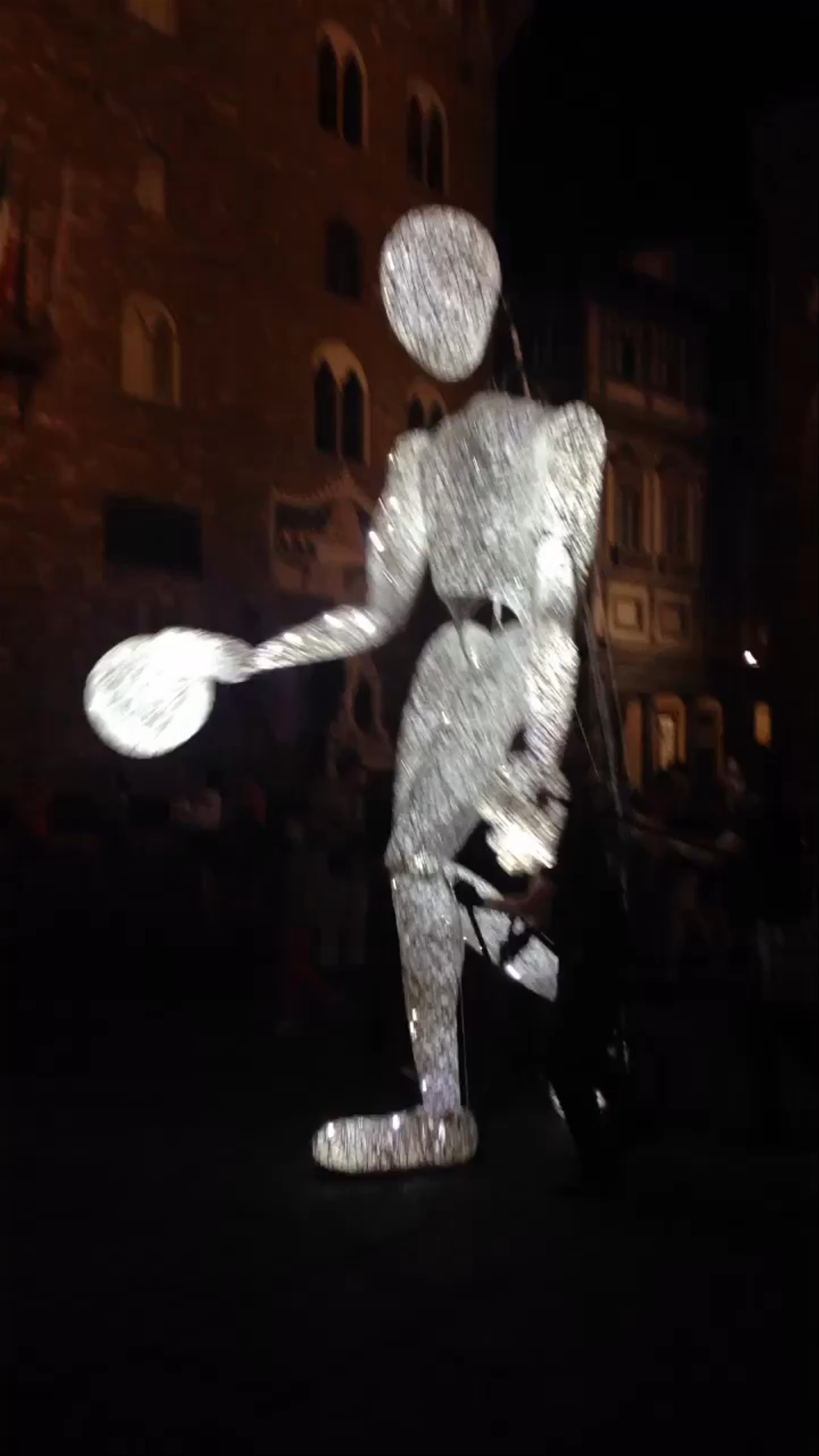 Illuminated Art Performance in Piazza delle Belle Arti, Florence