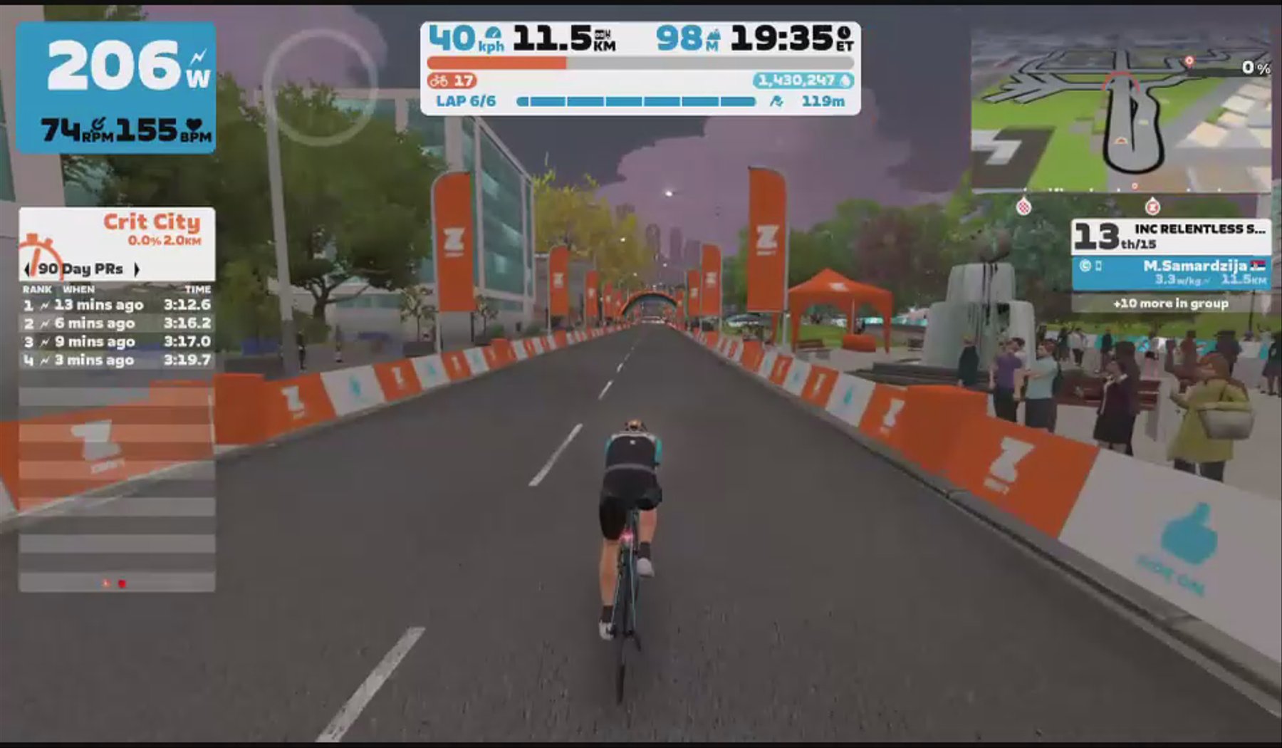Zwift - Race: INC RELENTLESS Sprint Series Race 2 (C) on Downtown Dolphin in Crit City