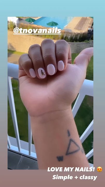 Nova Nails - Almond shape powder dip with sticker - Nail Technicians Near Me