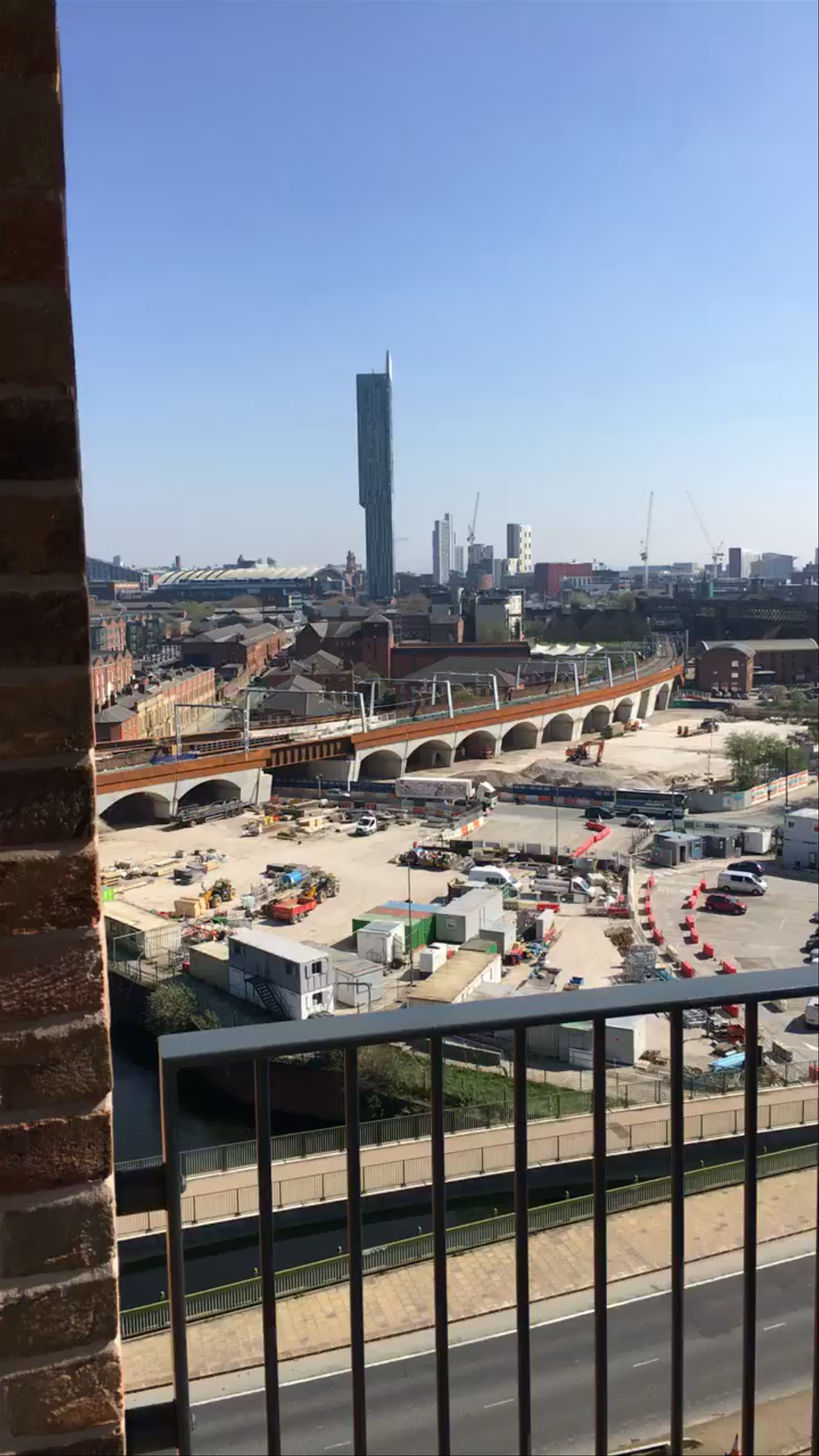 Urban Panorama from Wilburn Basin Balcony in Salford, UK
