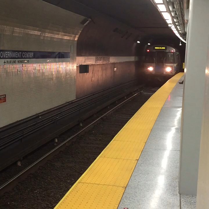 MBTA - Ruggles Station - Outbound Blue Line train arriving. - Train Stations Near Me - Boston, Massachusetts