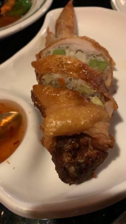 Racha Thai - Angel Wings - Stuffed Chicken Wings w Ground Chicken, Clear Noodles & Veggies - Thai Near Me - Worcester, Massachusetts