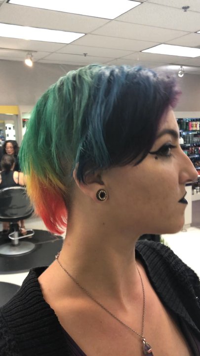 Supercuts - Christina shows me the layers of her Rainbow colors - Hair Salons Near Me - SACRAMENTO, California