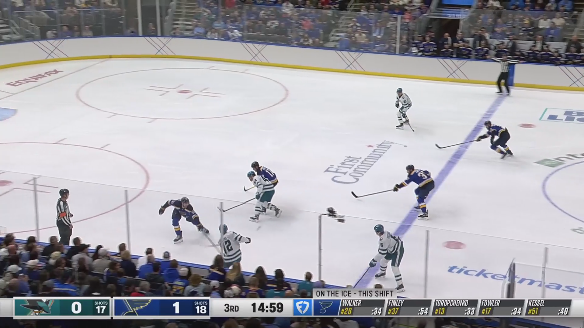 Wennberg ties it on the feed from Eklund · Mar 26, 2026