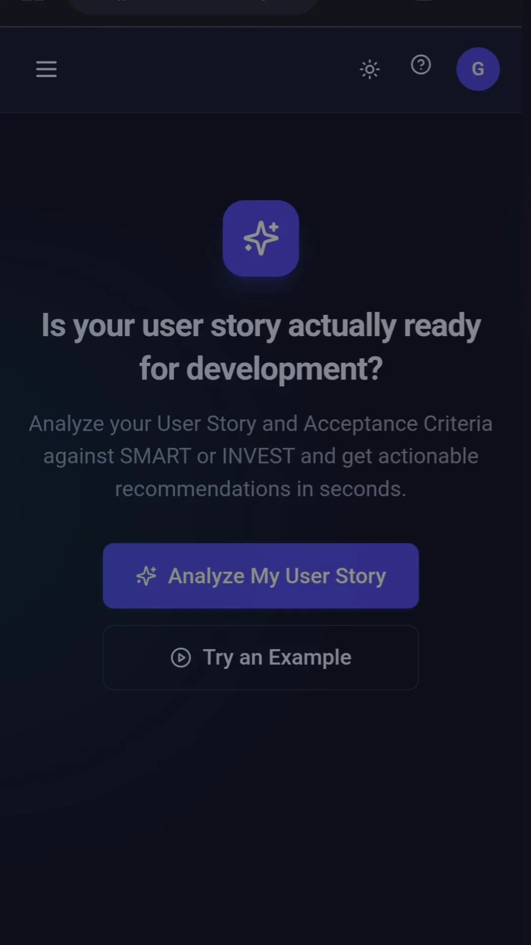 User Story Quality Analyser image 1