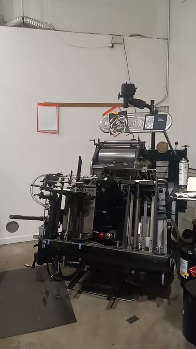 Hazel & Violet - 1960's Heidelberg printing machine demonstration - Printing Services Near Me - Phoenix, Arizona