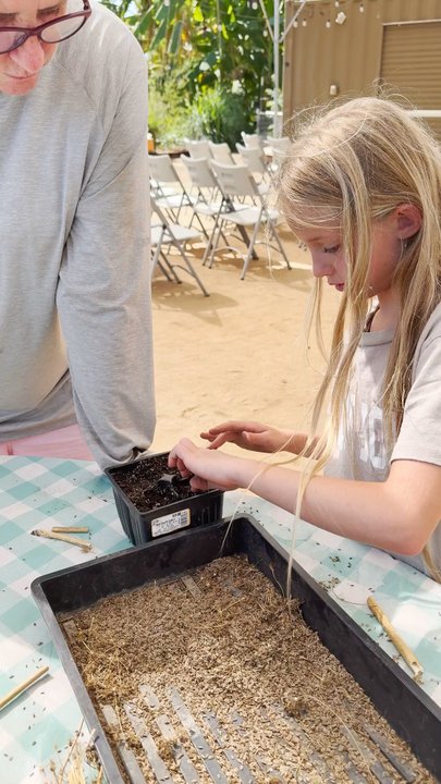 Alpha School - Foothill Ranch - Community Service event at Farm + Food Lab with one of our students, where she was learning how to save seeds to not go to waste - Private Schools Near Me - Foothill Ranch, California