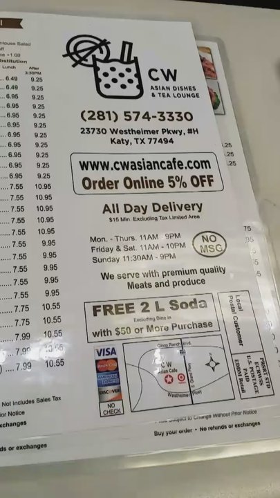 CW Asian Cafe - Bubble Tea Near Me - Katy, Texas