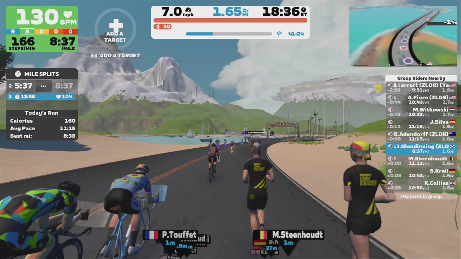 Zwift - Group Run: ZLDR Recovery Hour (E) on 11.1 Ocean Blvd in Watopia