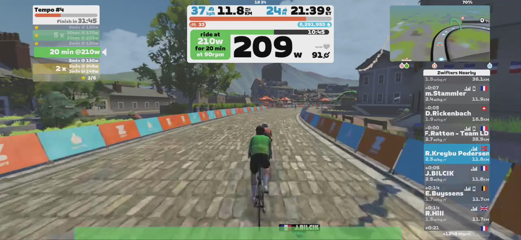 Zwift - Tempo #4 on Sugar Cookie in France