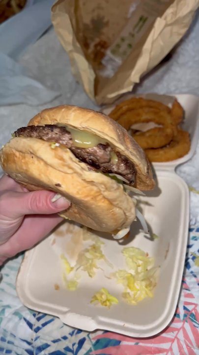 Burger Lounge - Lounge burger with half onion rings half fries to go - Burgers Near Me - Campbell, California