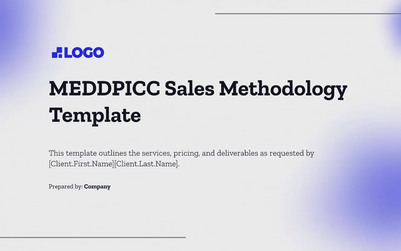 Preview of MEDDPICC Sales Proposal Template