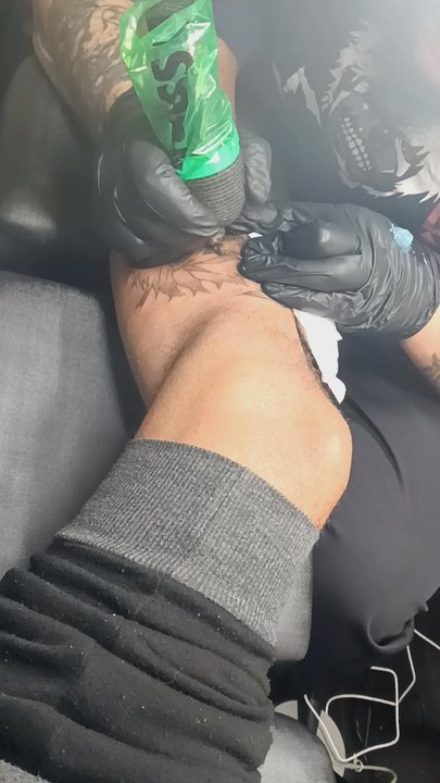 Inky Palmtrees Tattoo - Tattoo Near Me - Braddock, Pennsylvania