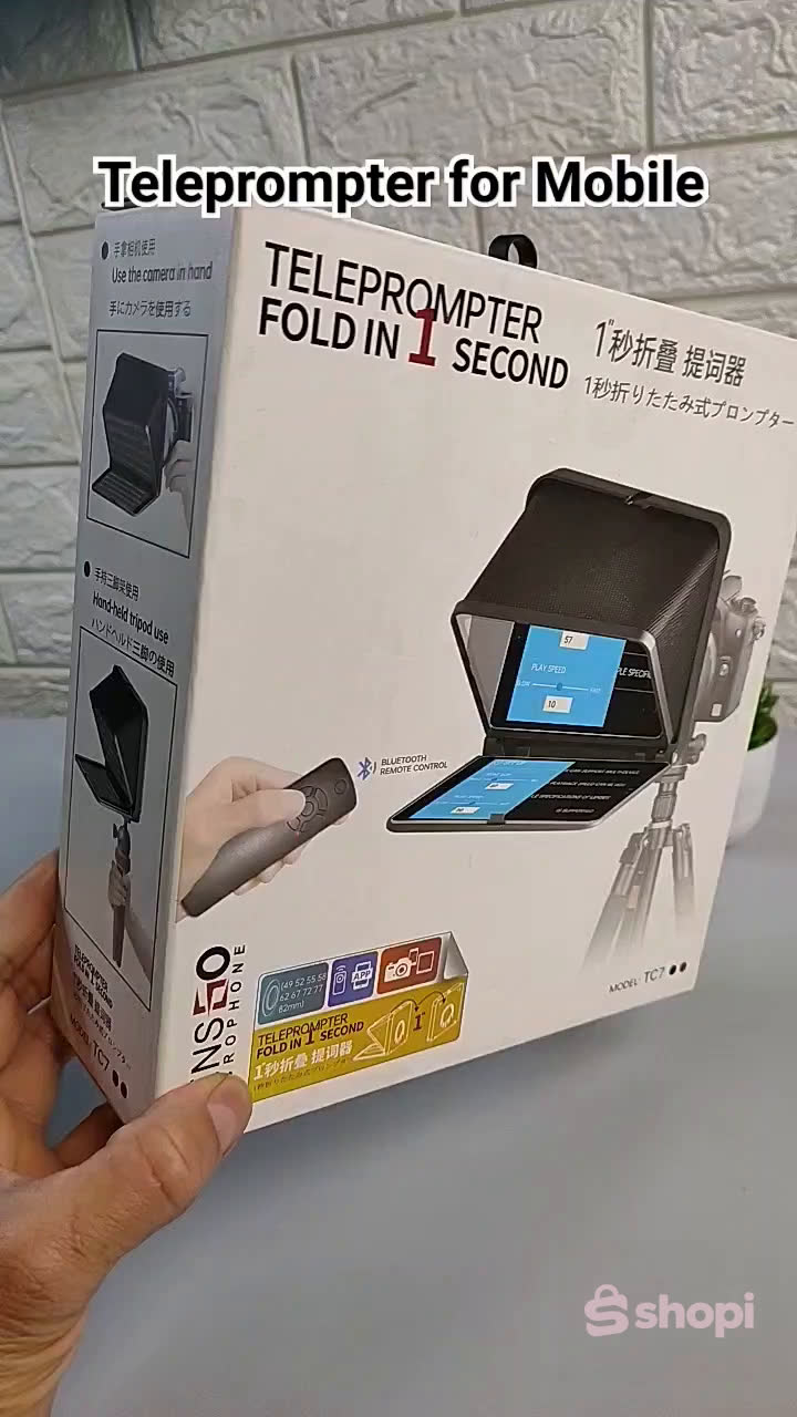 LENSGO TC7 Portable Teleprompter for Smartphones, Tablets & Select DSLR/Mirrorless Cameras