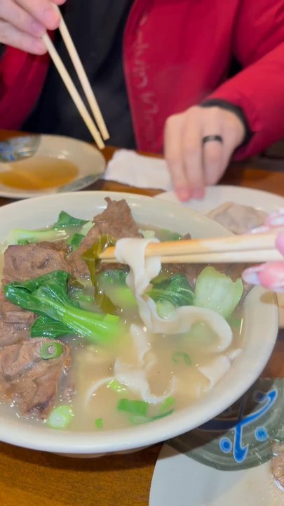 Tasty Hand Pulled Noodles II - 11. Beef Noodle Soup and 30. Frozen Pork Vegetable Dumplings - Chinese Near Me - New York, New York