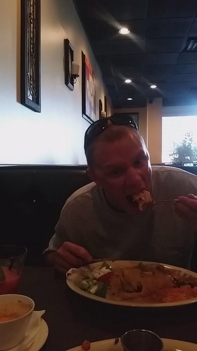 Gabriela & Sofia's Tex-Mex - Eating dinner with my husband!! Obviously enjoying it!!! Yummy - Mexican Near Me - Dallas, Texas