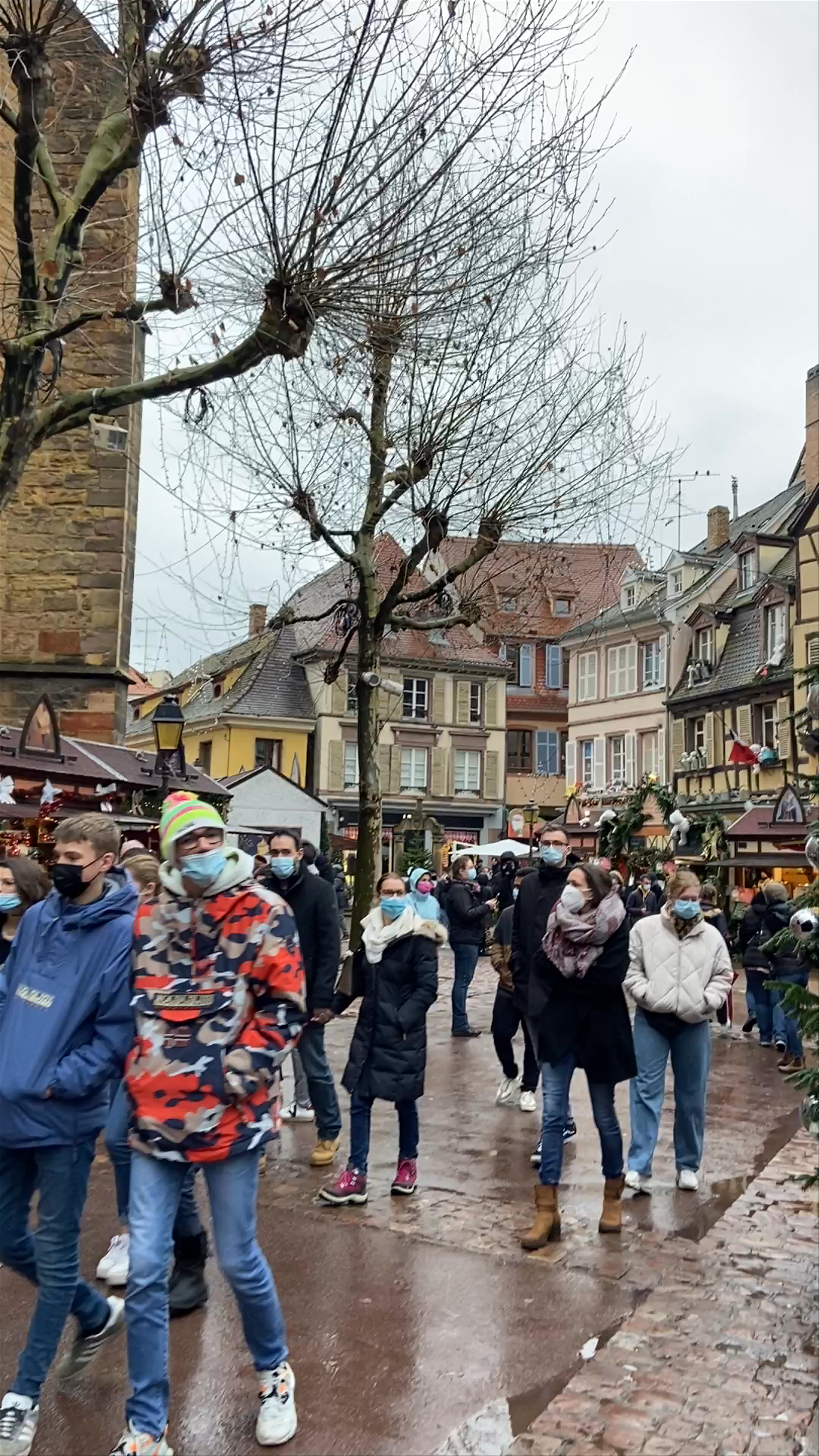 Christmas Market at Place des 6 Montagnes Noires, Colmar, France