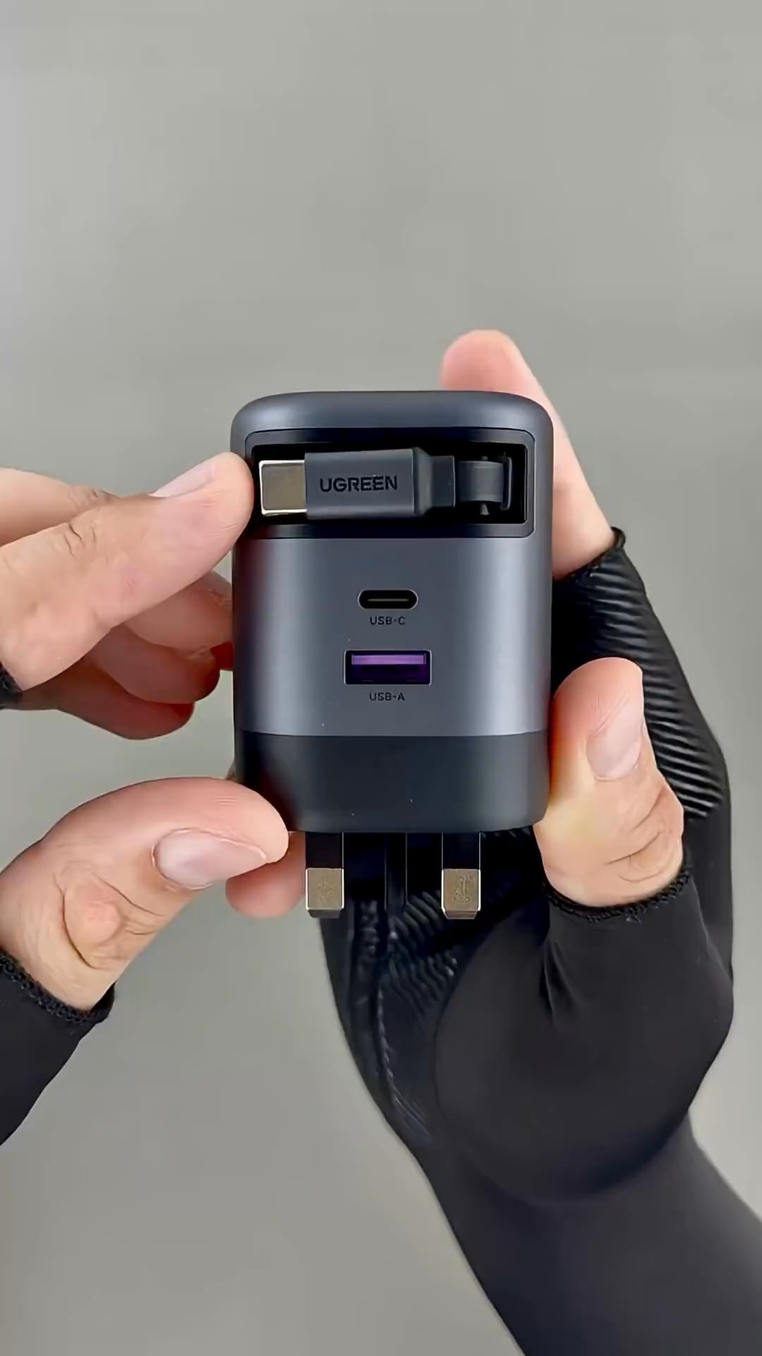 UGREEN Nexode 65W Charger with Retractable USB-C Cable…. #asmr #unboxing #ugreen #charger