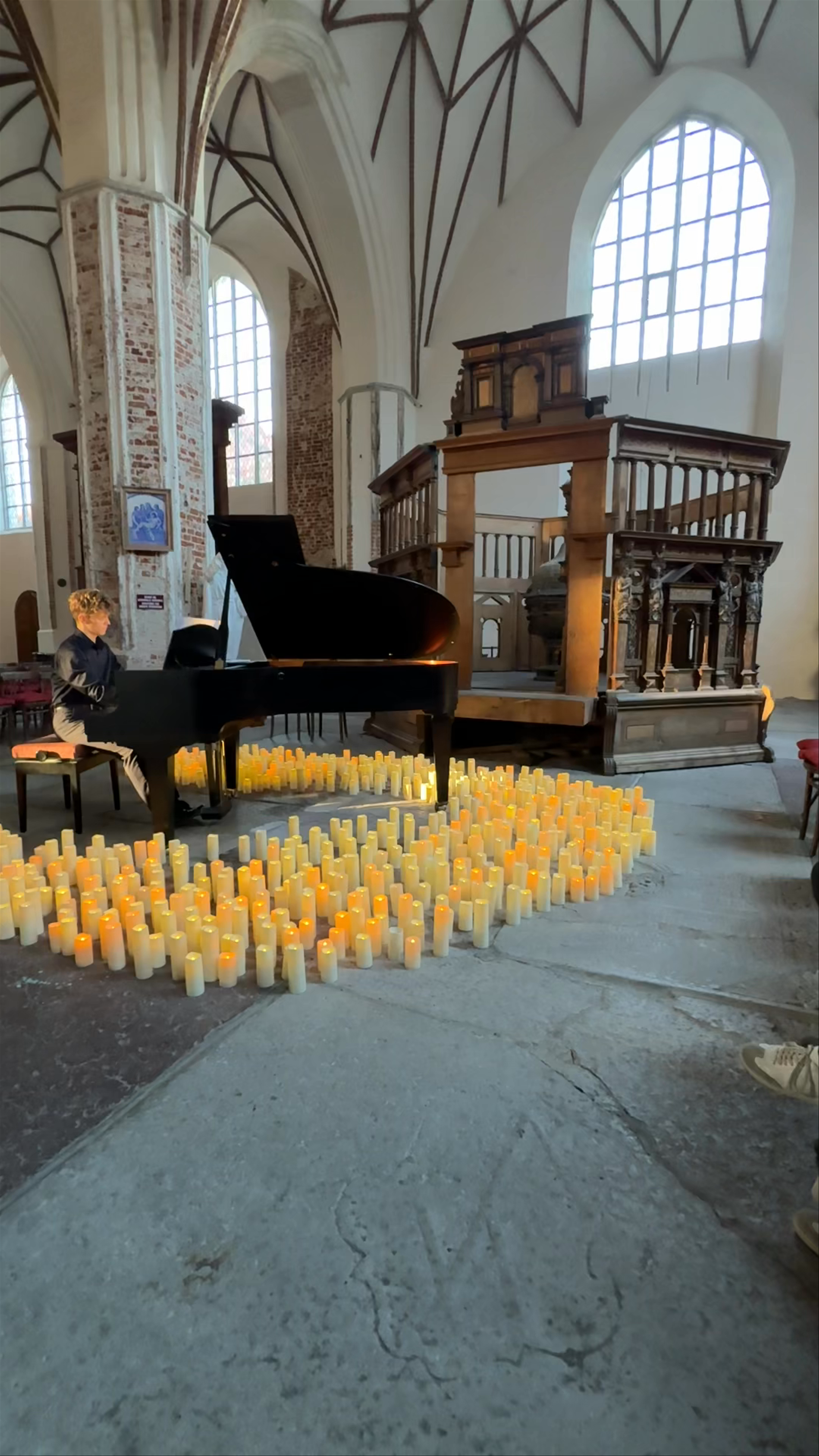Enchanting Evening at St. Catherine's Church in Gdańsk