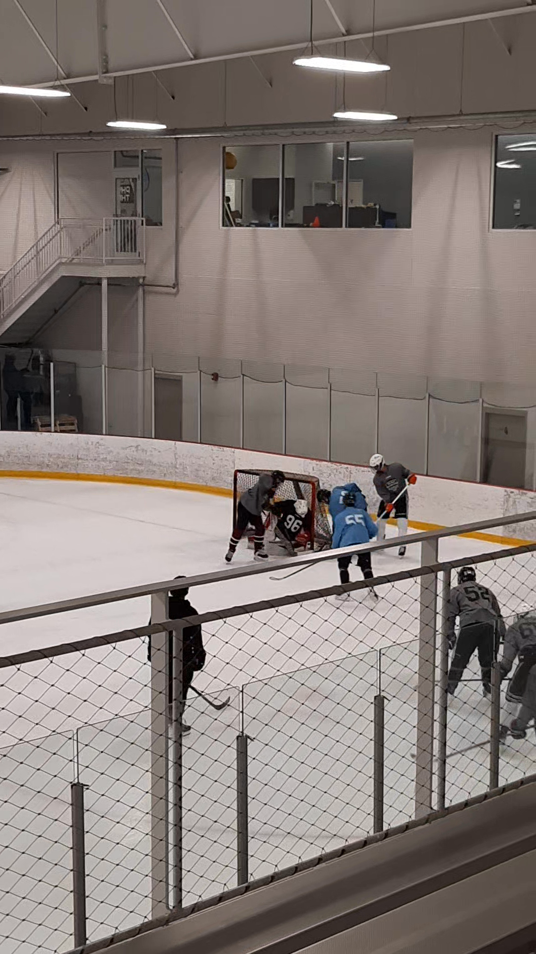 Eric: CCM Selects Boston practice with blue team. #96 goalie