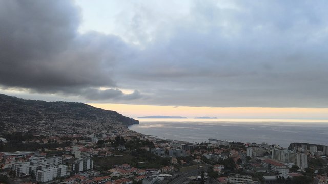Funchal city at golden hour
