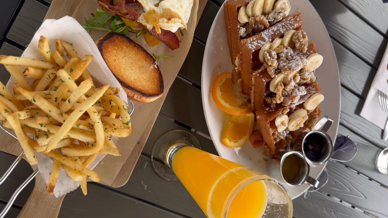 Waypoint Cafe - Walnut, banana, waffle Breakfast Burger - American Near Me - Camarillo, California