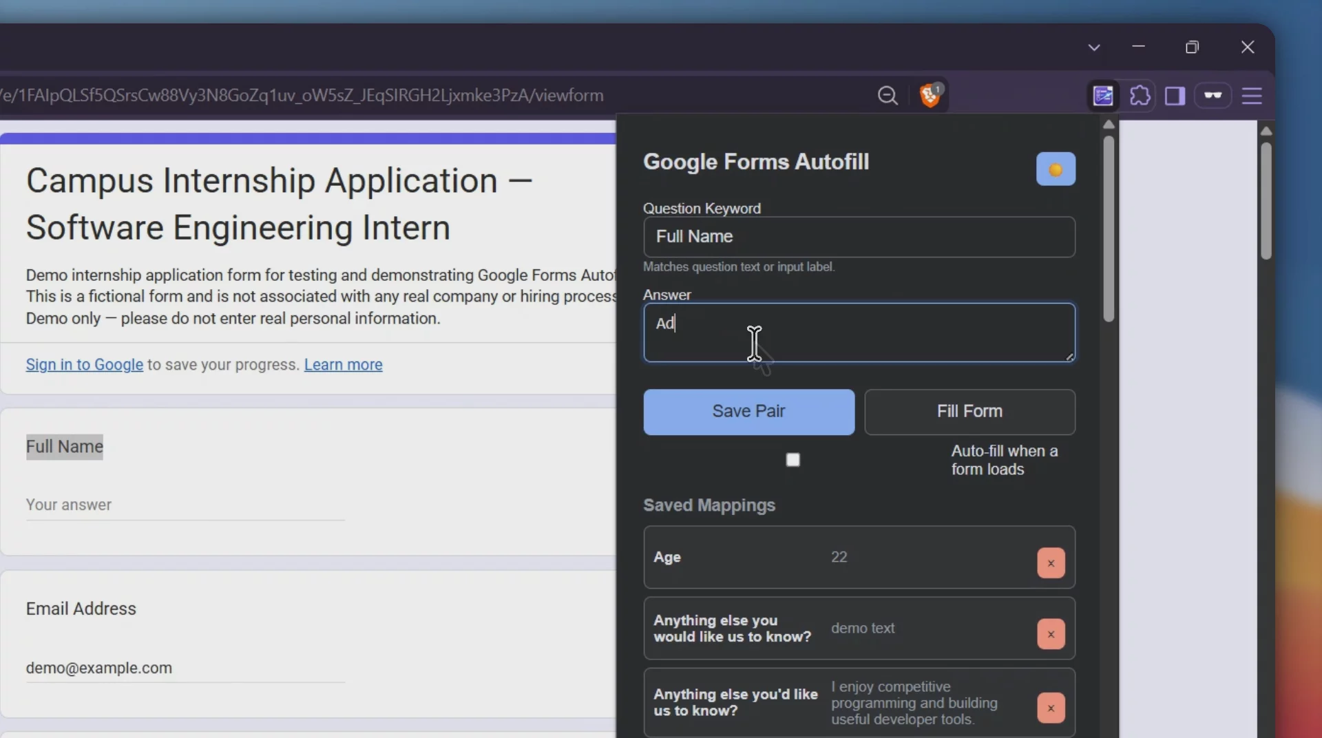 Google Forms Autofill image 1
