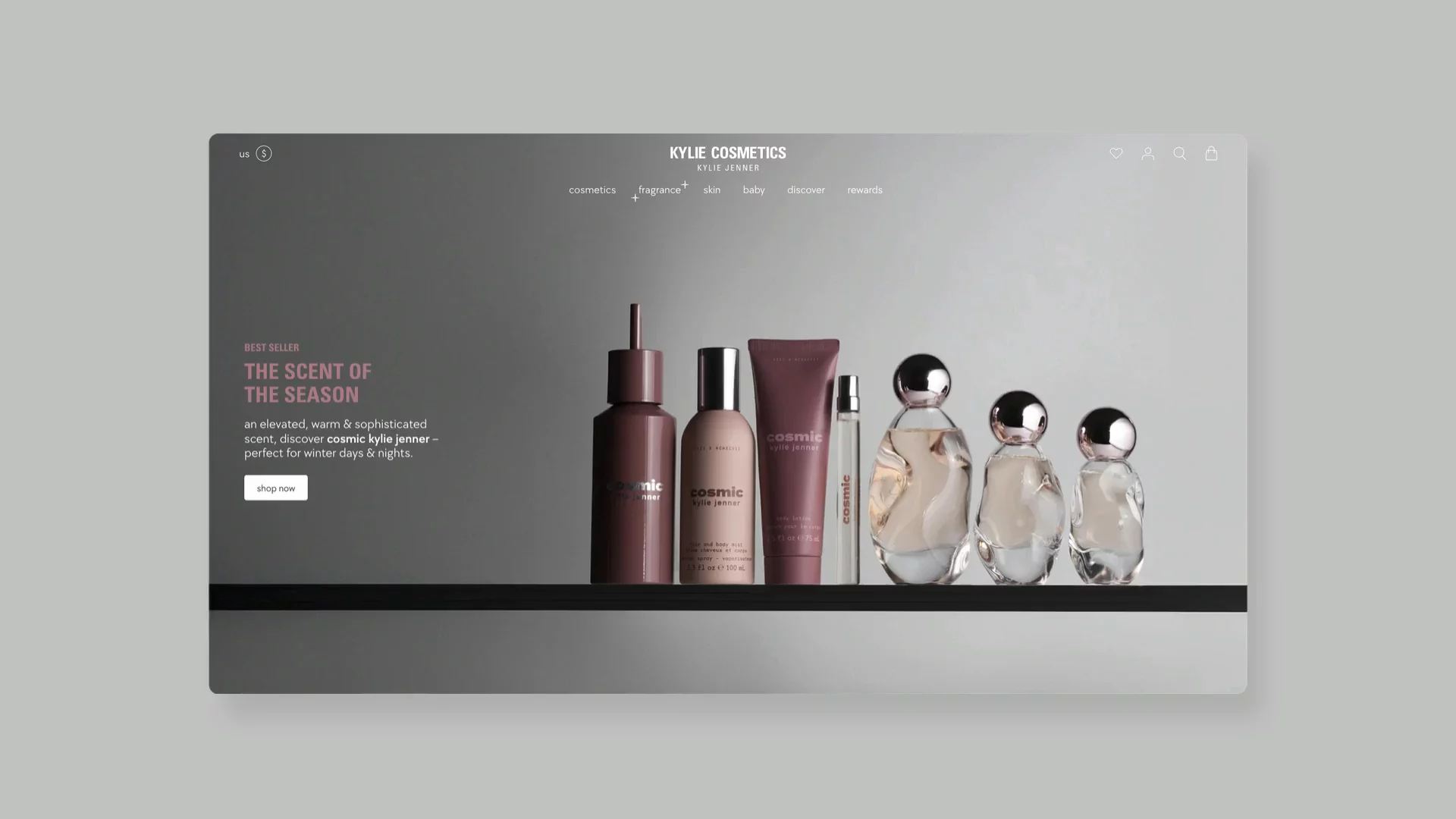 hero section on a Shopify beauty store showing the owner and the products