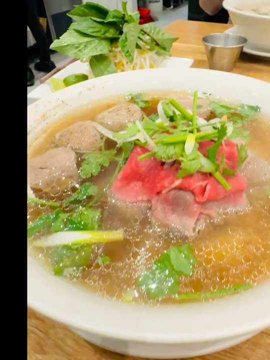 Pho Goodness - Pho with meatballs and raw beef - Vietnamese Near Me - Vancouver, British Columbia