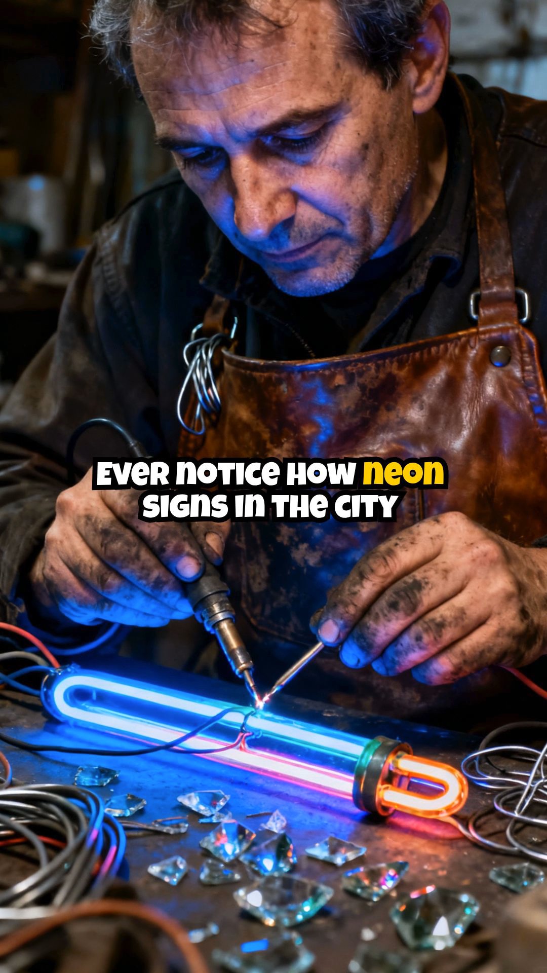 Neon Sign Omens: Flickering Lights Foretelling Urban Doom