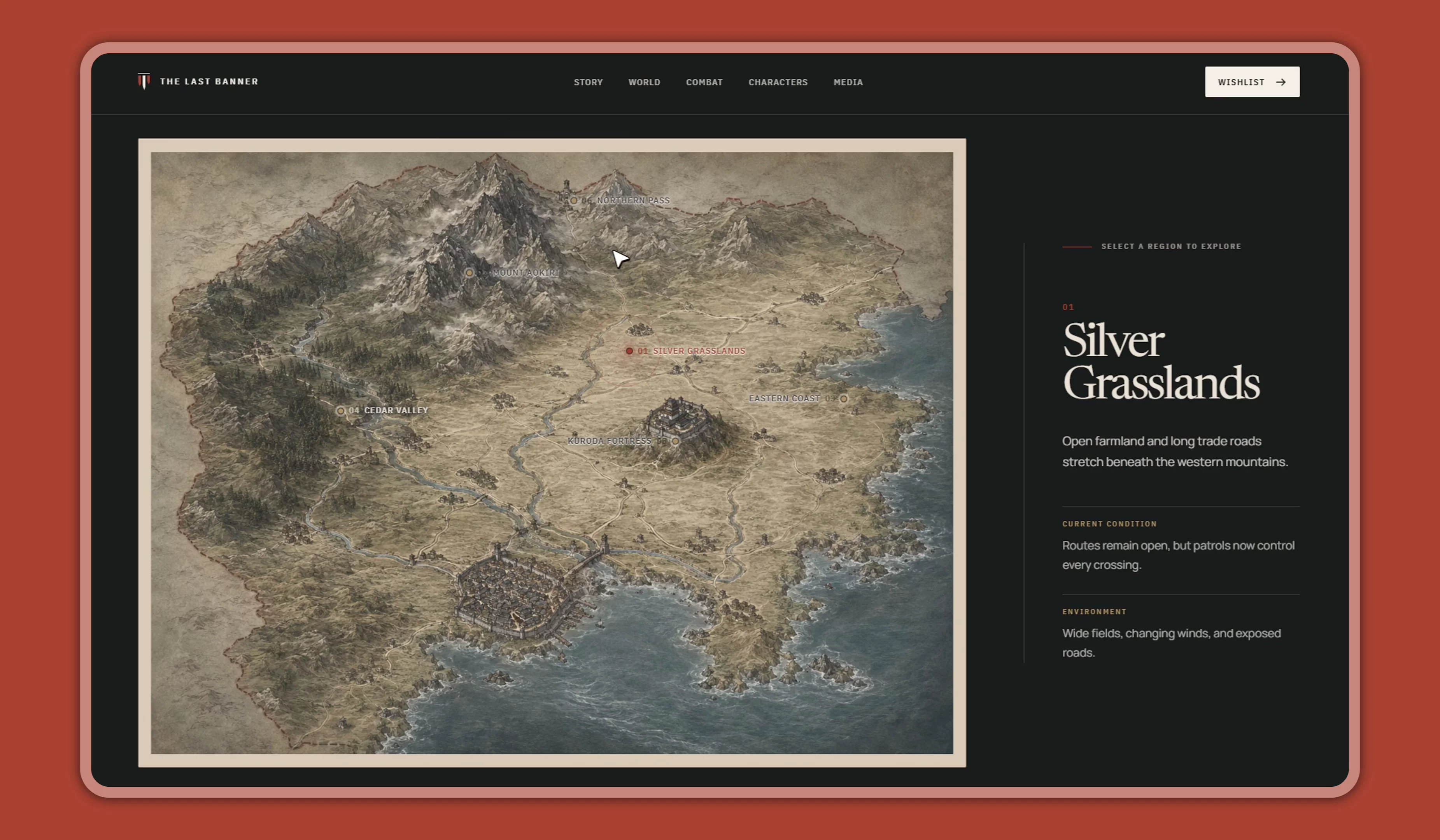 The Last Banner: The province section.Cinematic gaming site concept