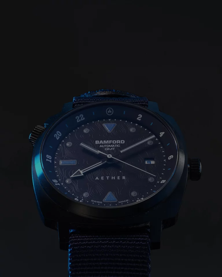 Closeup of Bamford watch face