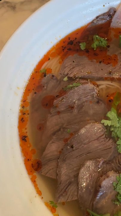 Noodle Nest - Signature Lanzhou Beef Noodle (with extra thin noodle) & Marinated cucumber salad - Chinese Near Me - Irvine, California