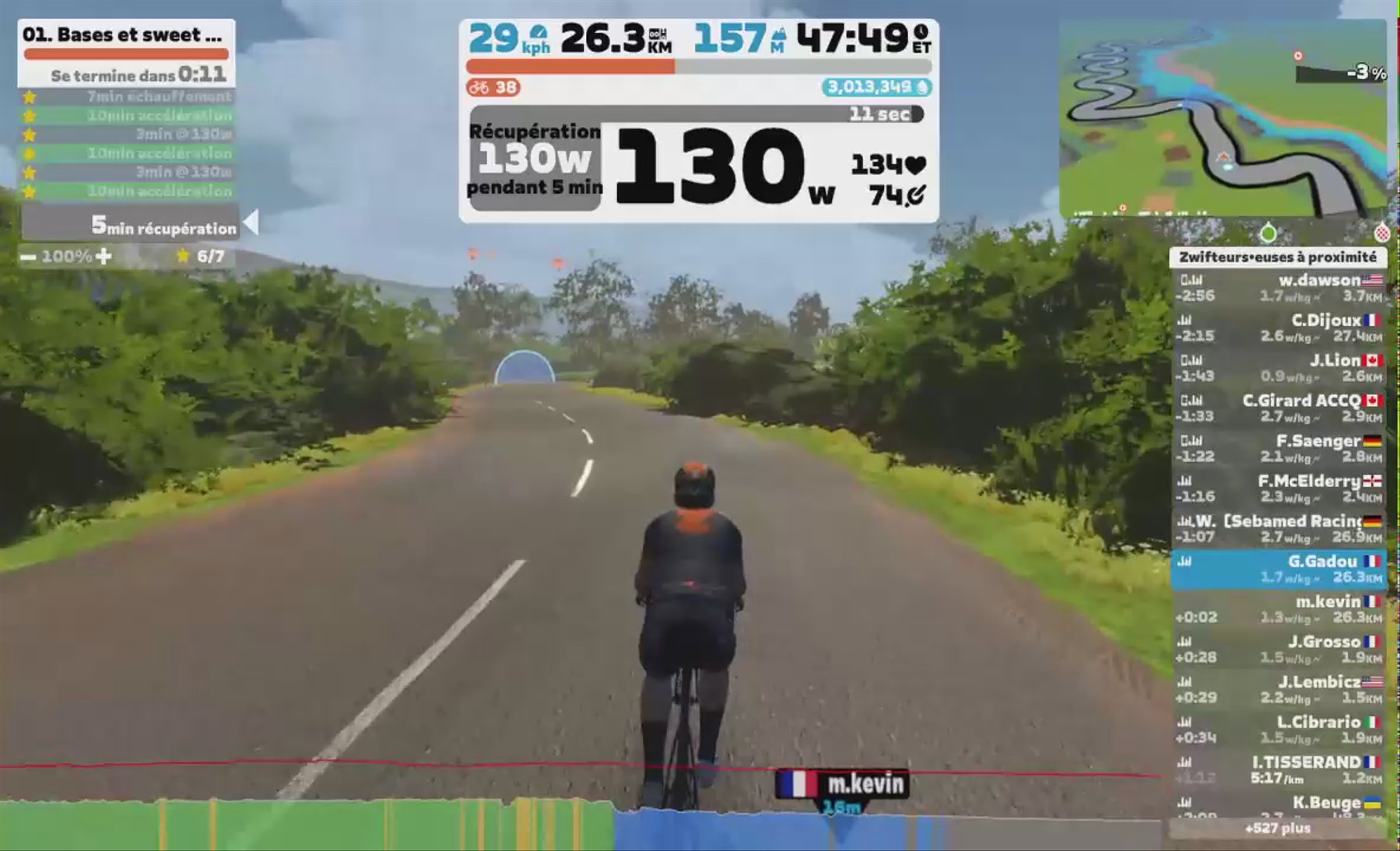 Zwift - 01. Sweet Spot Foundation on Volcano Climb After Party in France